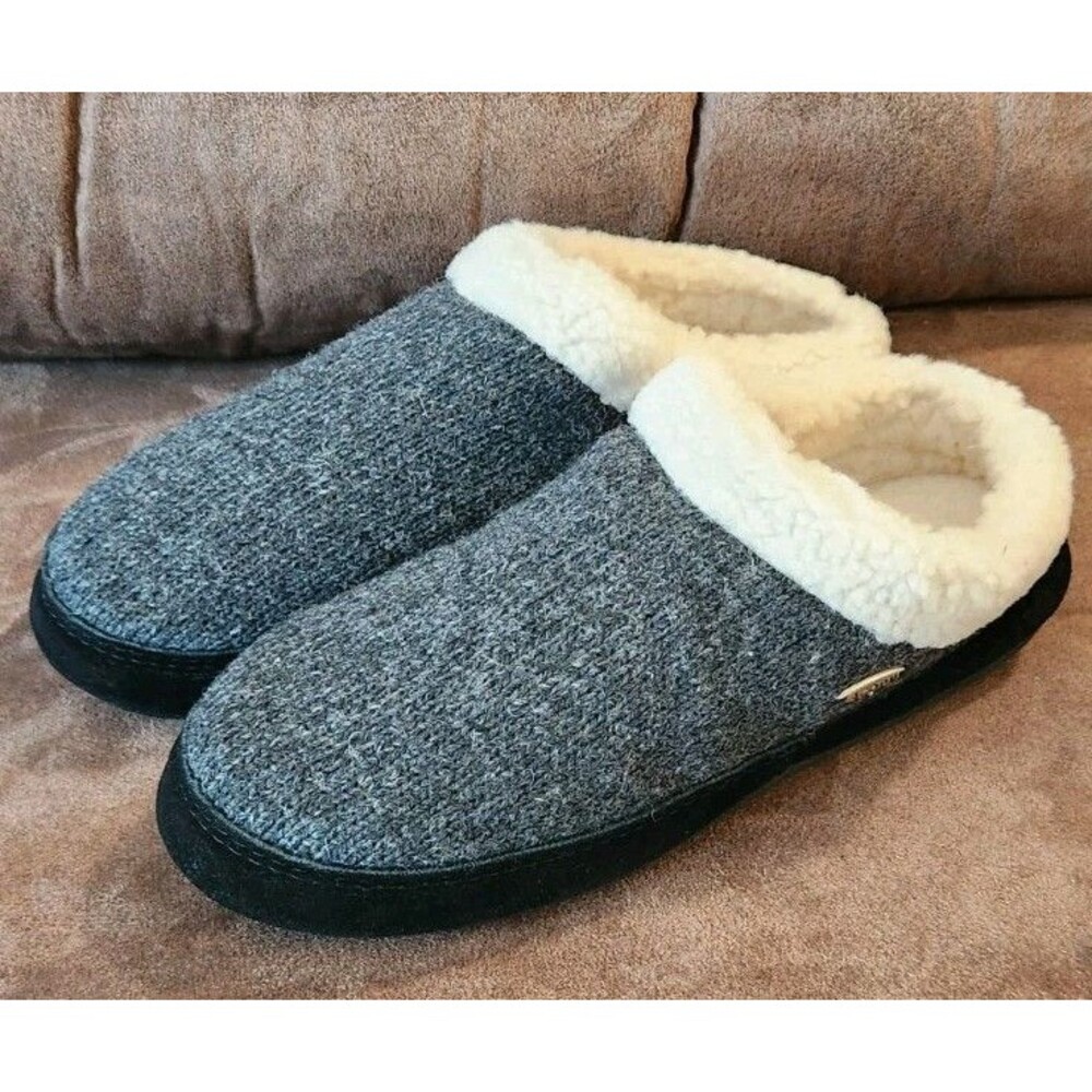 Acorn Mule Ragg Wool Cloud Cushion Women Slippers - Dark Charcoal Heather